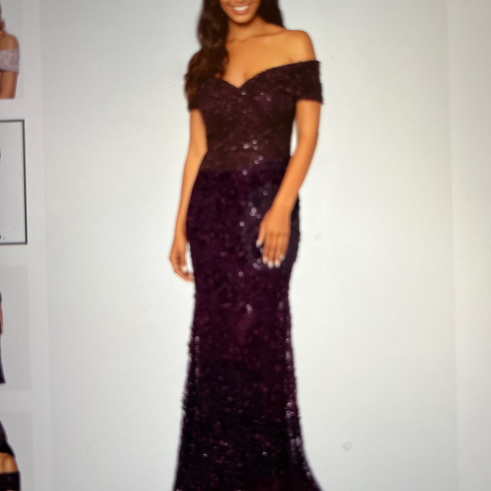 Xscape Burgundy Formal Gown.
